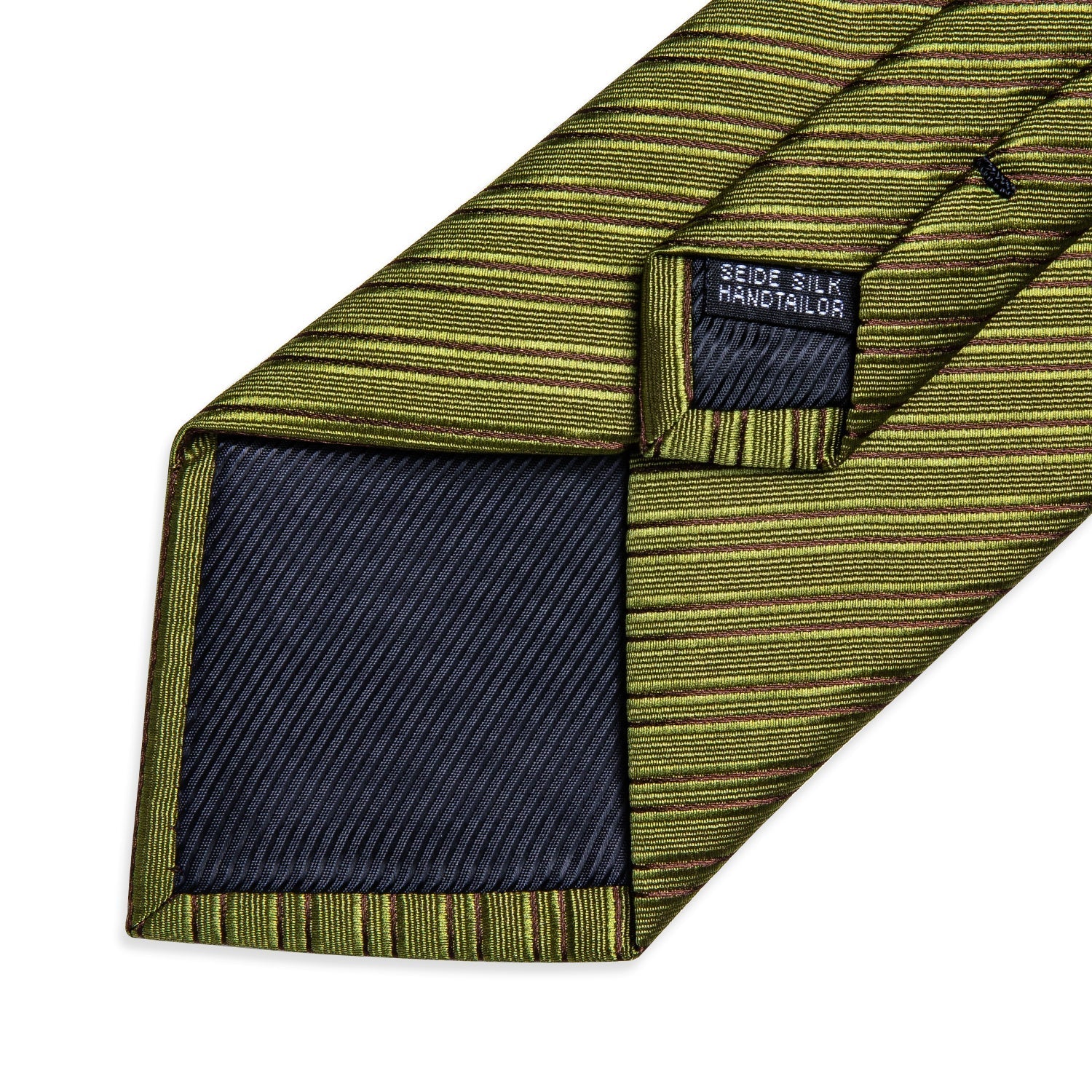 GentCrest Green Striped Tie Hanky Cufflinks Set - Image 6