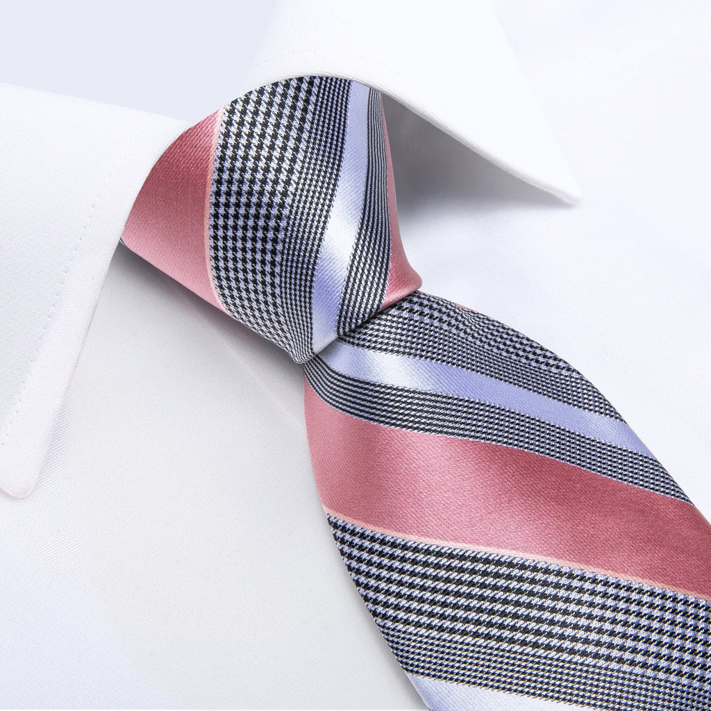 GentCrest Pink Striped Tie Hanky Cufflinks Set - Image 5