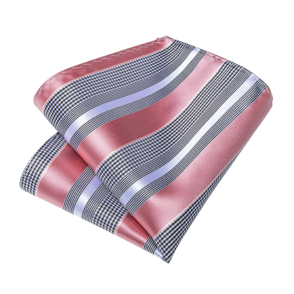 GentCrest Pink Striped Tie Hanky Cufflinks Set - Image 6