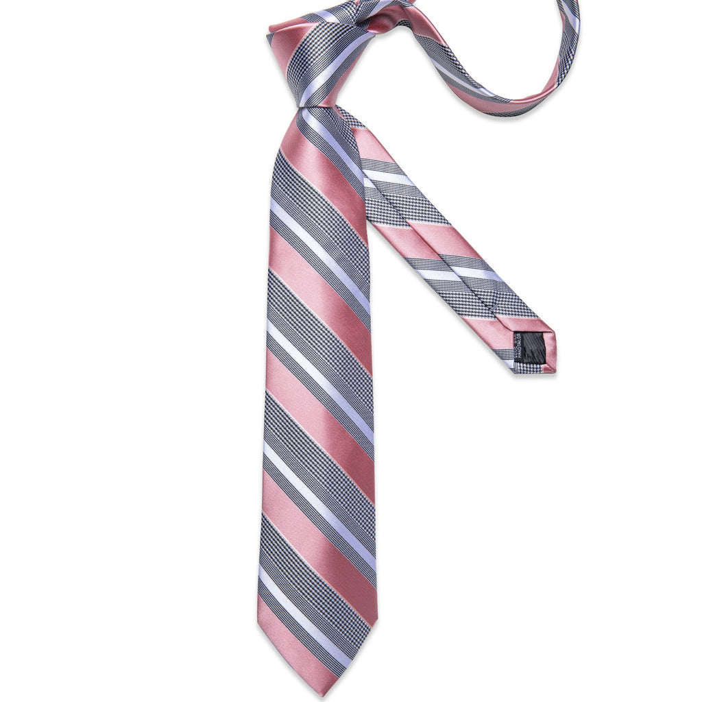 GentCrest Pink Striped Tie Hanky Cufflinks Set - Image 3