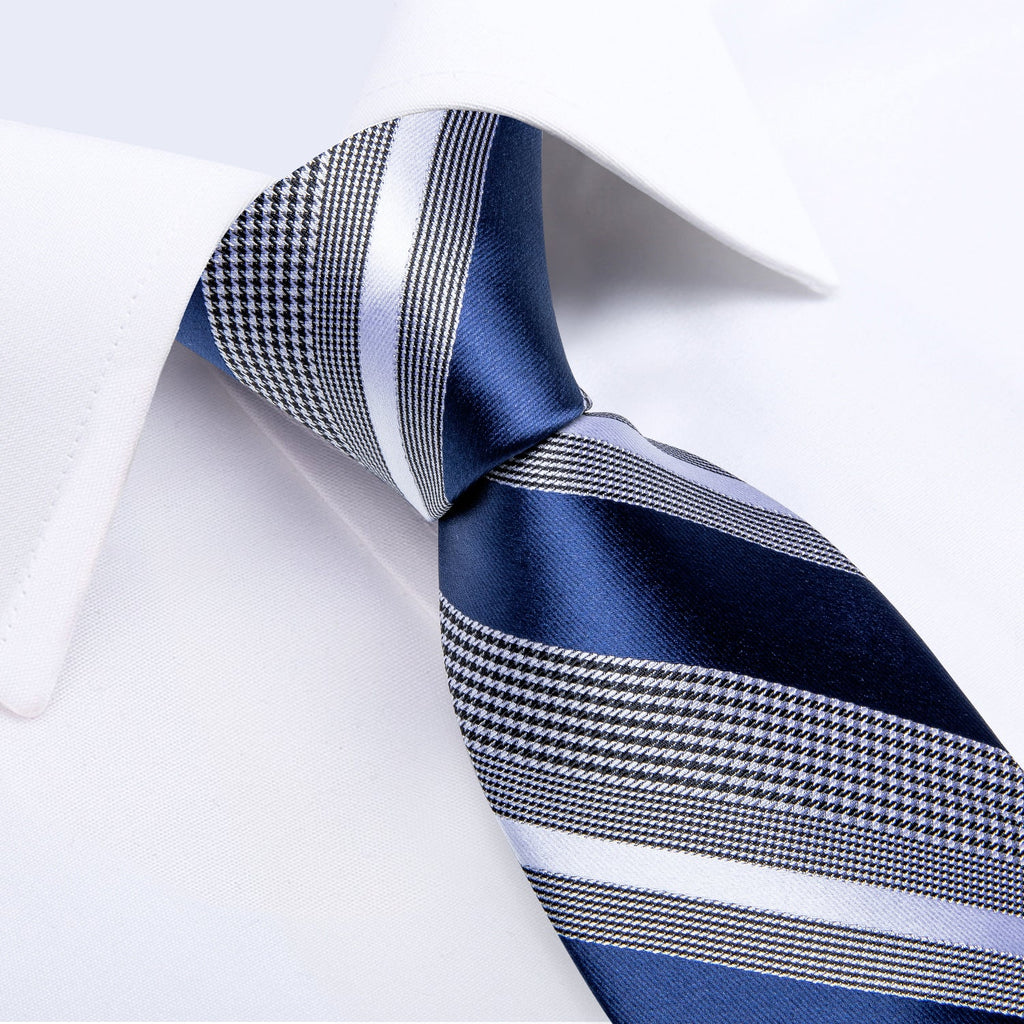 GentCrest Blue Striped Tie with Rings - Image 5