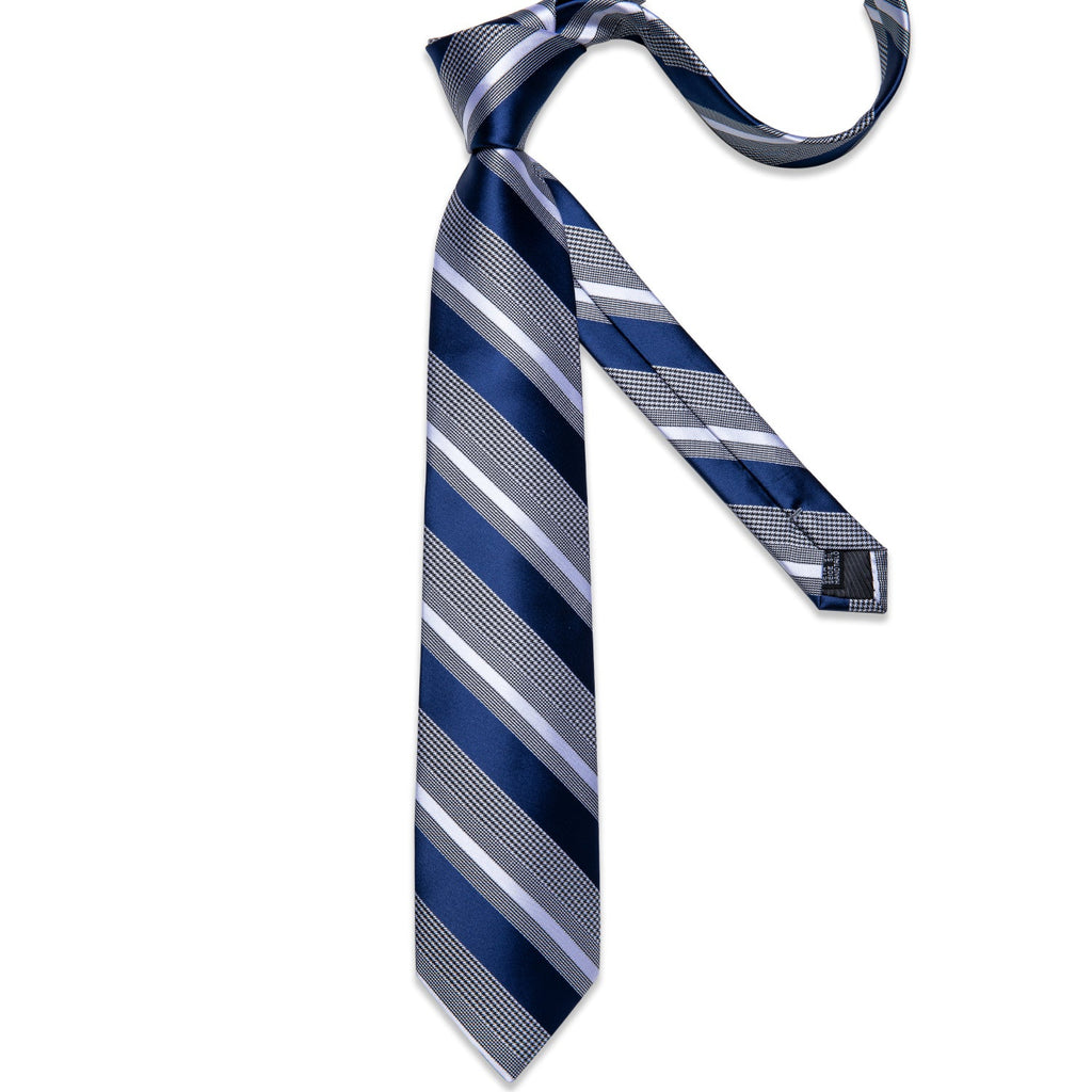 GentCrest Blue Striped Tie Hanky Cufflinks Set - Image 5