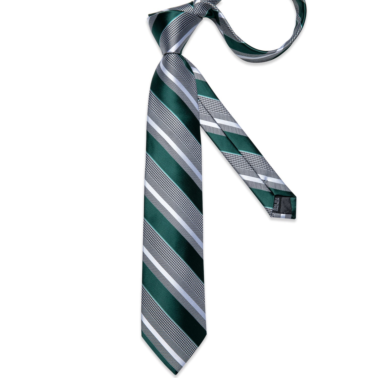 GentCrest Green Striped Tie Hanky Cufflinks Set - Image 6