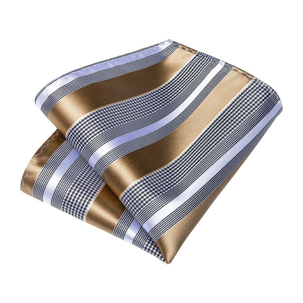 GentCrest Black Striped Tie Hanky Cufflinks Set - Image 3