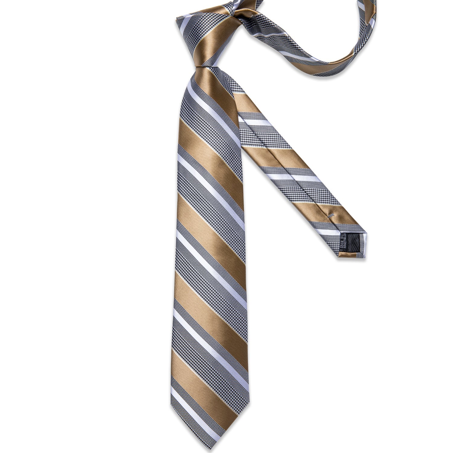 GentCrest Black Striped Tie Hanky Cufflinks Set - Image 5