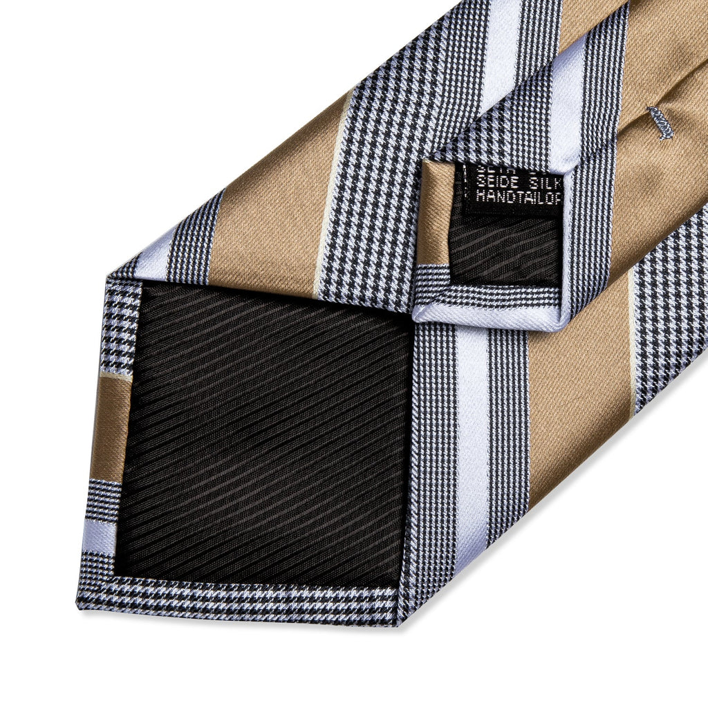 GentCrest Black Striped Tie Hanky Cufflinks Set - Image 4