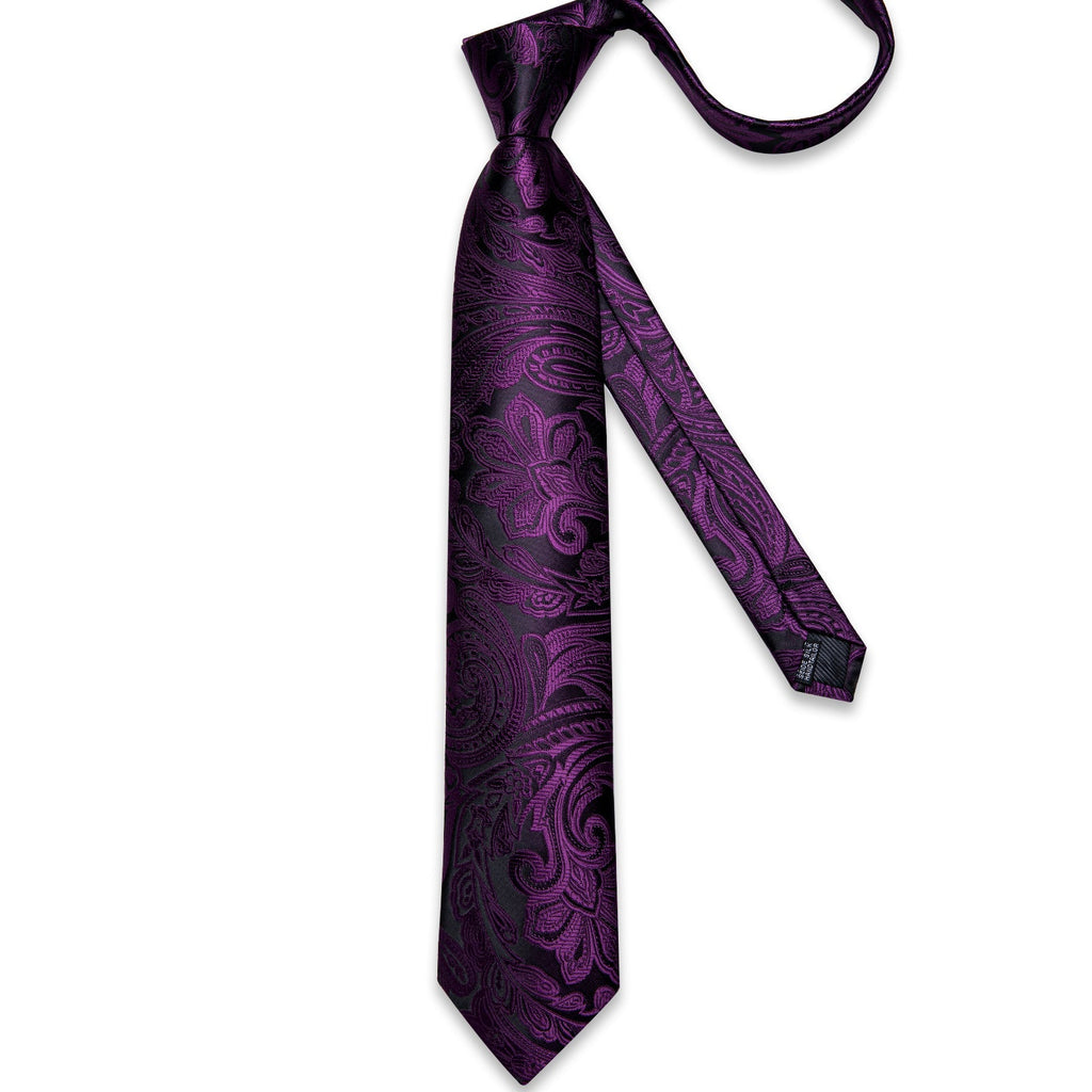 GentCrest Purple Floral Tie Hanky Cufflinks Set - Image 3