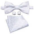 White Paisley Children Bow Tie Set - GentCrest