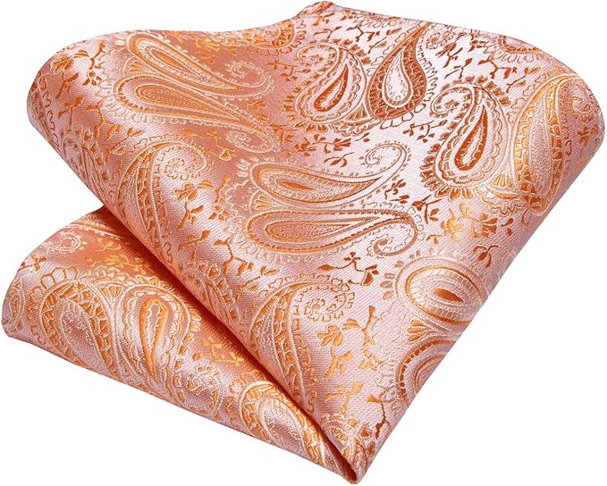 GentCrest Orange Paisley Tie Hanky Cufflinks Set - Image 5