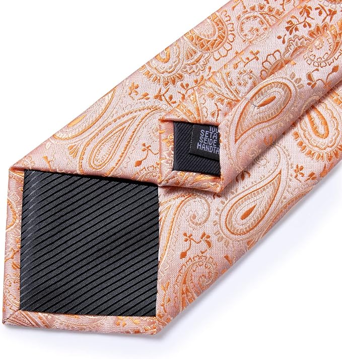 GentCrest Orange Paisley Tie Hanky Cufflinks Set - Image 4