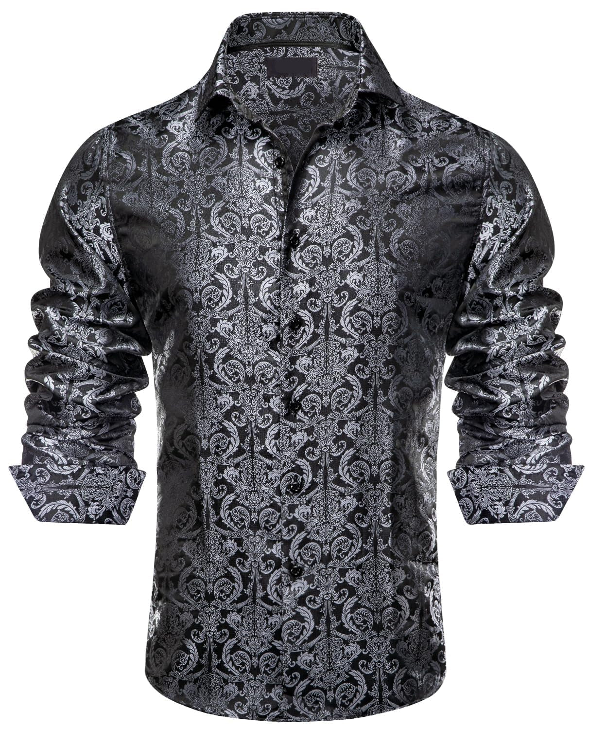GentCrest Black Floral Shirt - Image 4