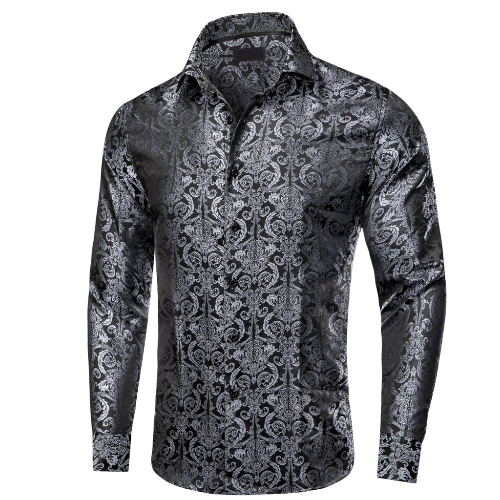 GentCrest Black Floral Shirt - Image 1