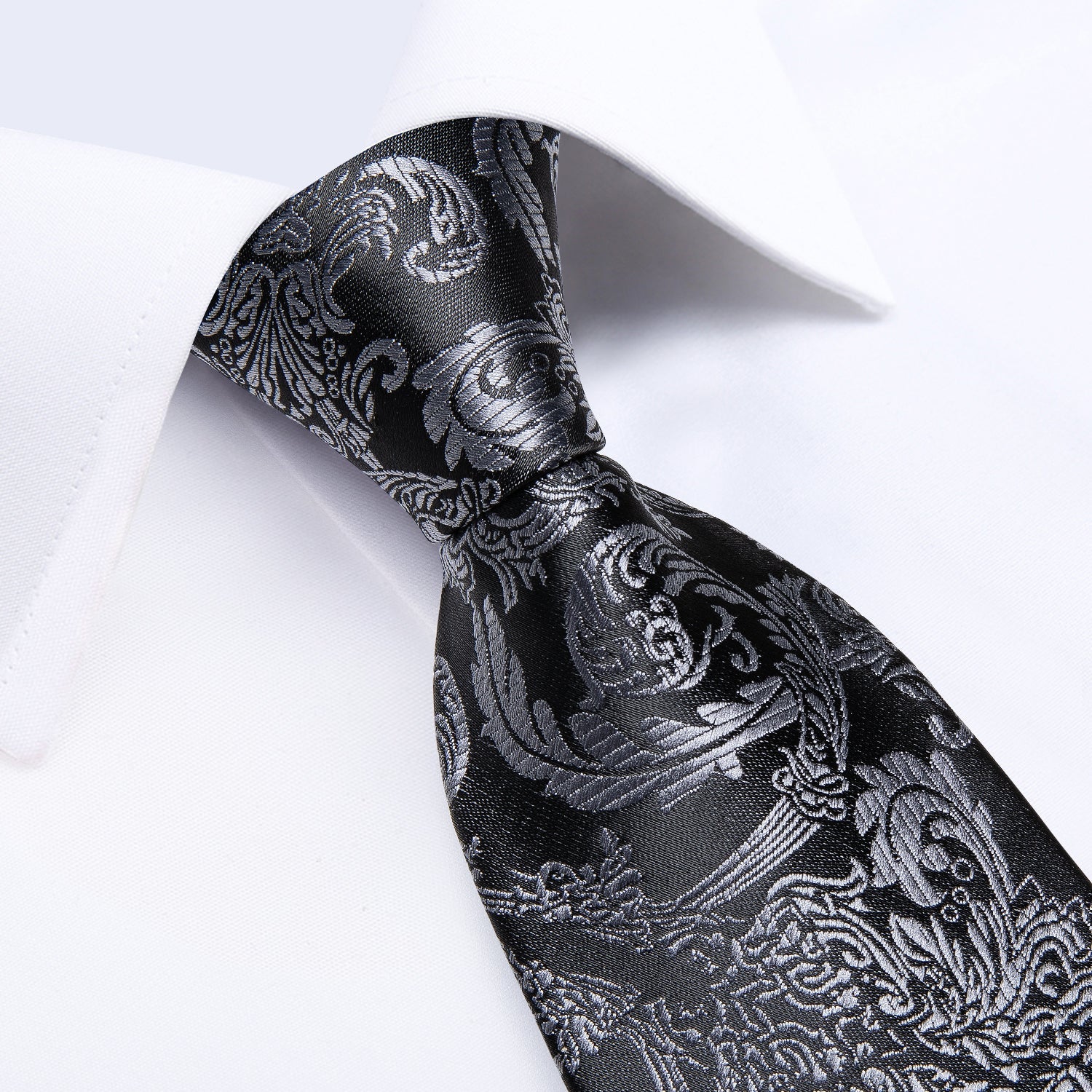 GentCrest Black Paisley Tie Hanky Cufflinks Set - Image 3