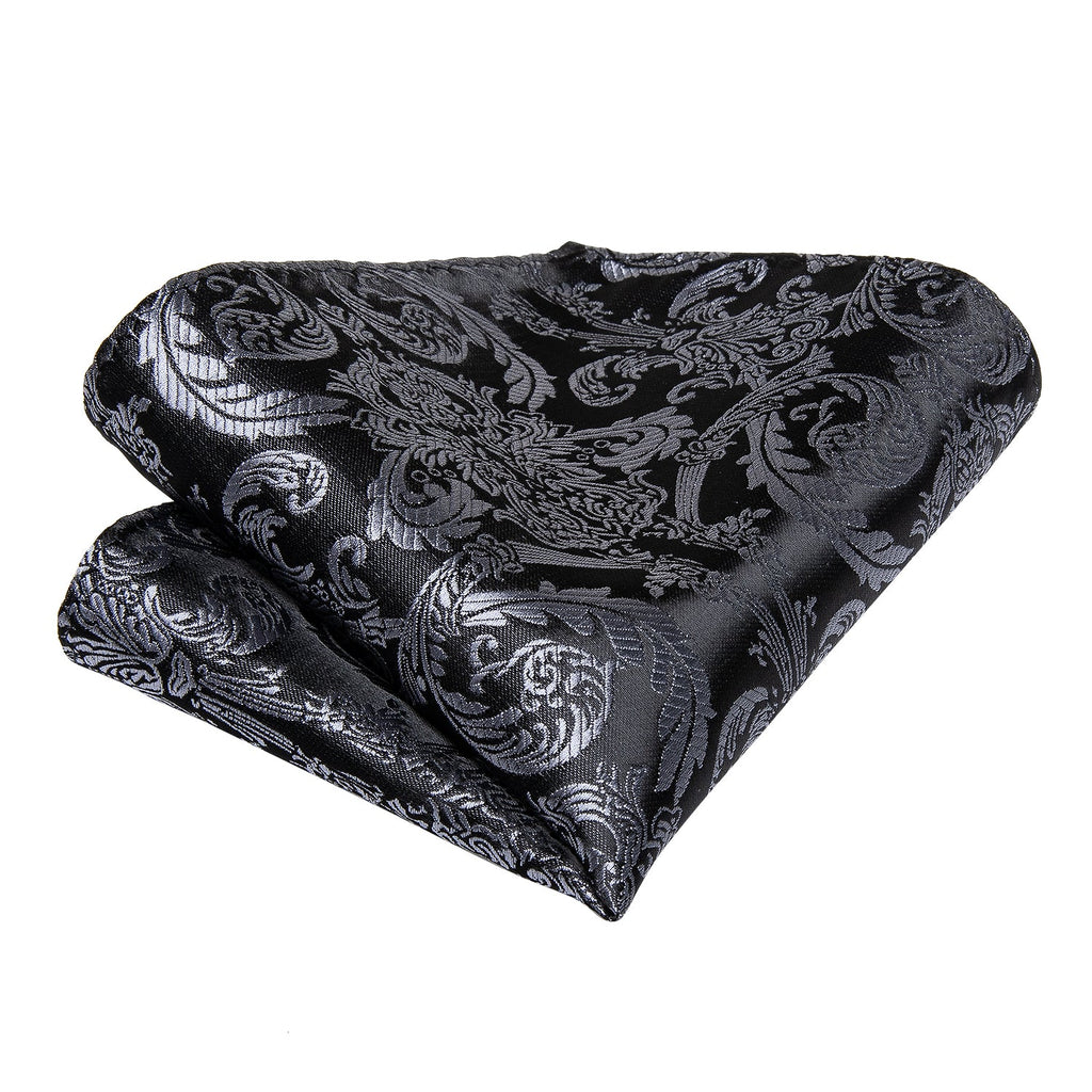 GentCrest Black Paisley Tie Hanky Cufflinks Set - Image 6