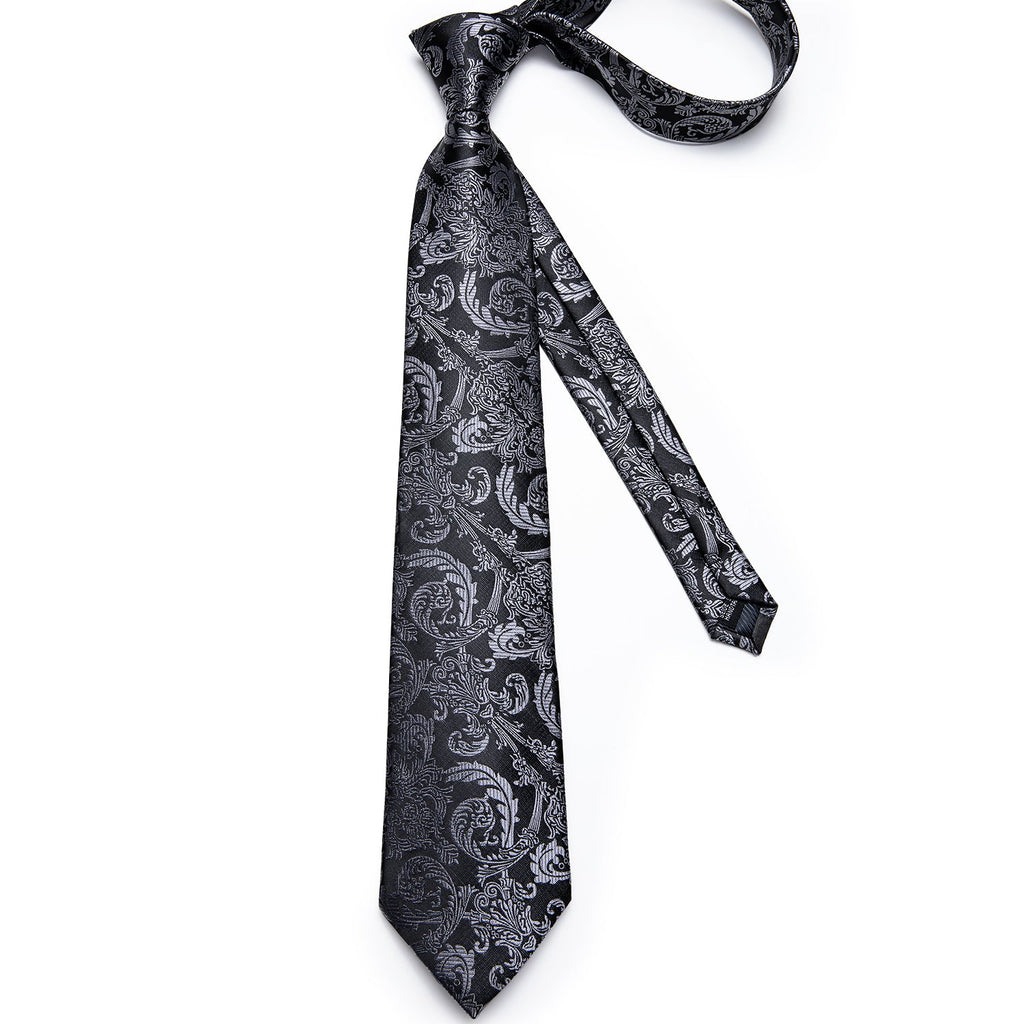 GentCrest Black Paisley Tie Hanky Cufflinks Set - Image 4