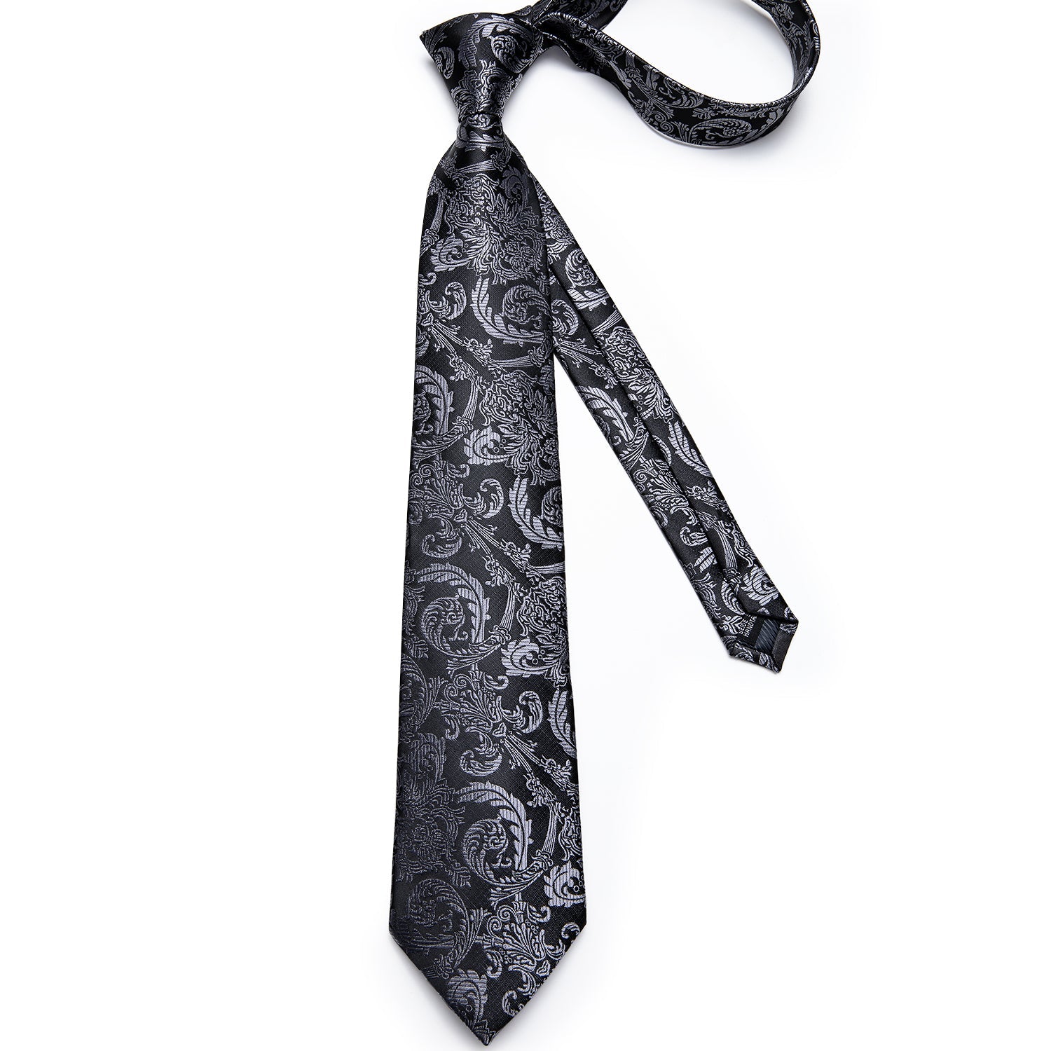 GentCrest Black Paisley Tie Hanky Cufflinks Set - Image 4