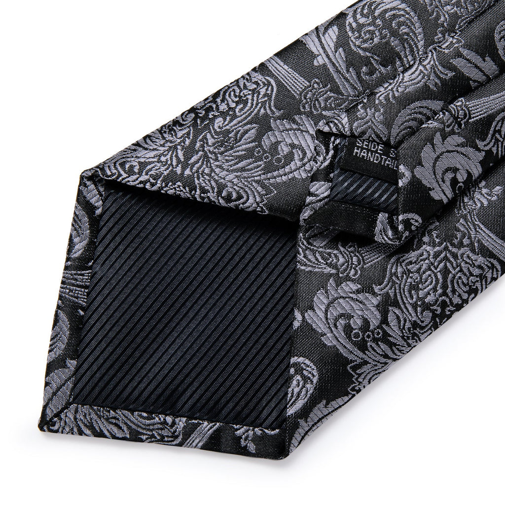GentCrest Black Paisley Tie Hanky Cufflinks Set - Image 5
