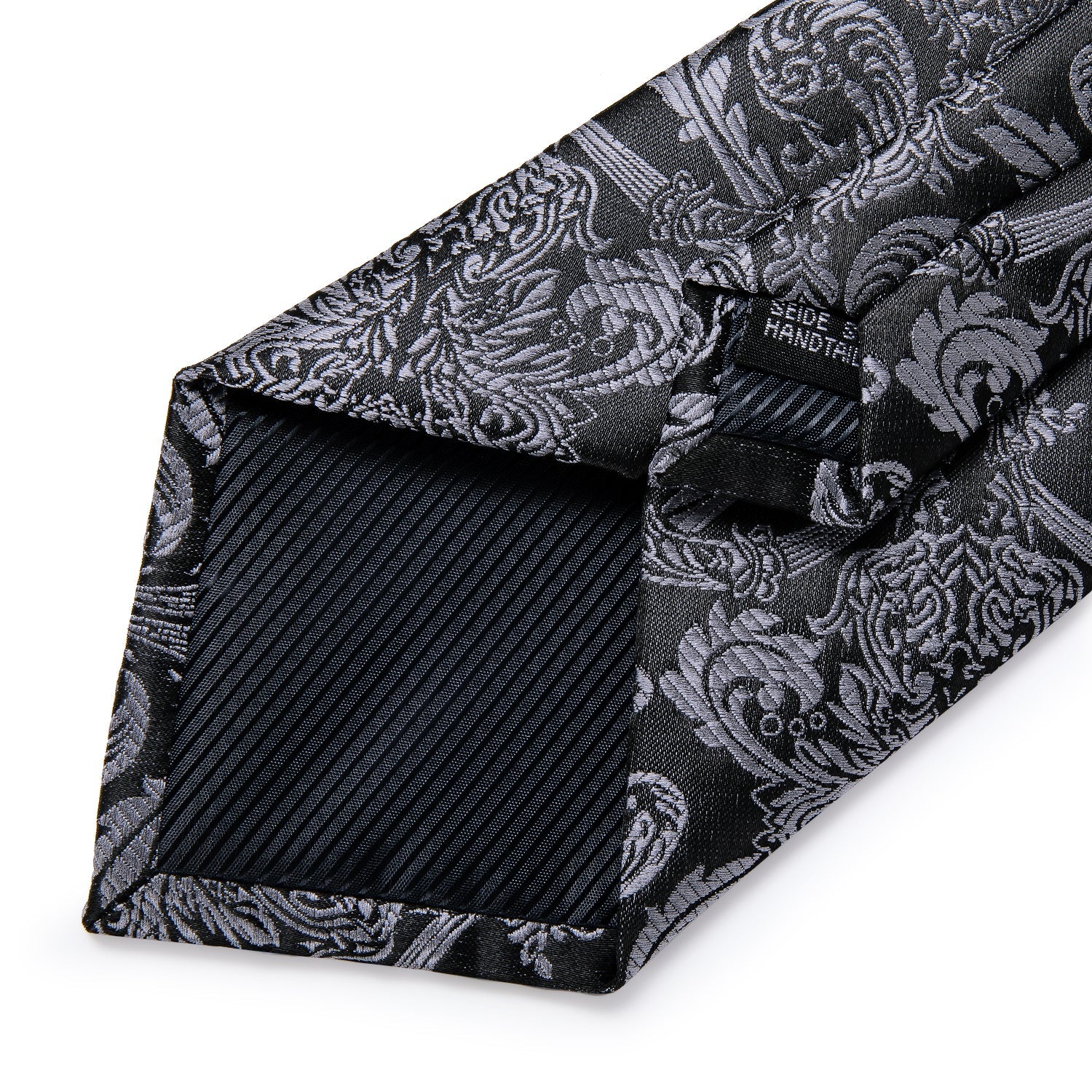 GentCrest Black Paisley Tie Hanky Cufflinks Set - Image 5
