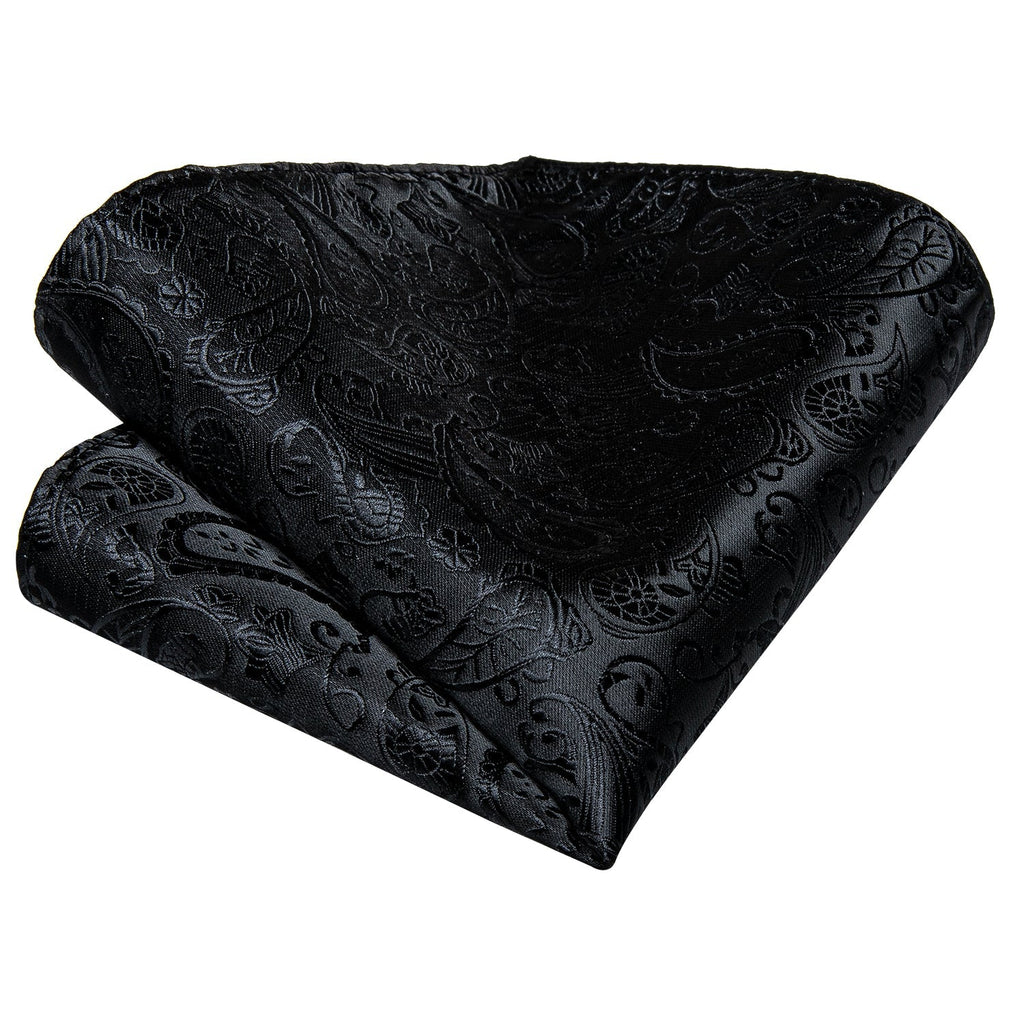 GentCrest Black Paisley Tie Hanky Cufflinks Set - Image 3
