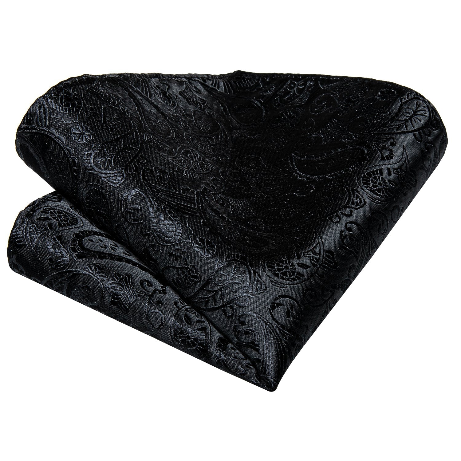 GentCrest Black Paisley Tie Hanky Cufflinks Set - Image 3