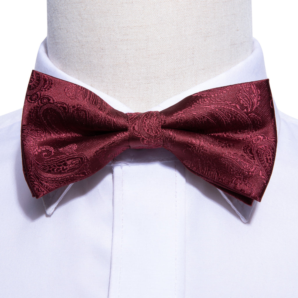 Red Floral Bow Tie Set - GentCrest - View 3