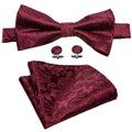Red Floral Bow Tie Set - GentCrest