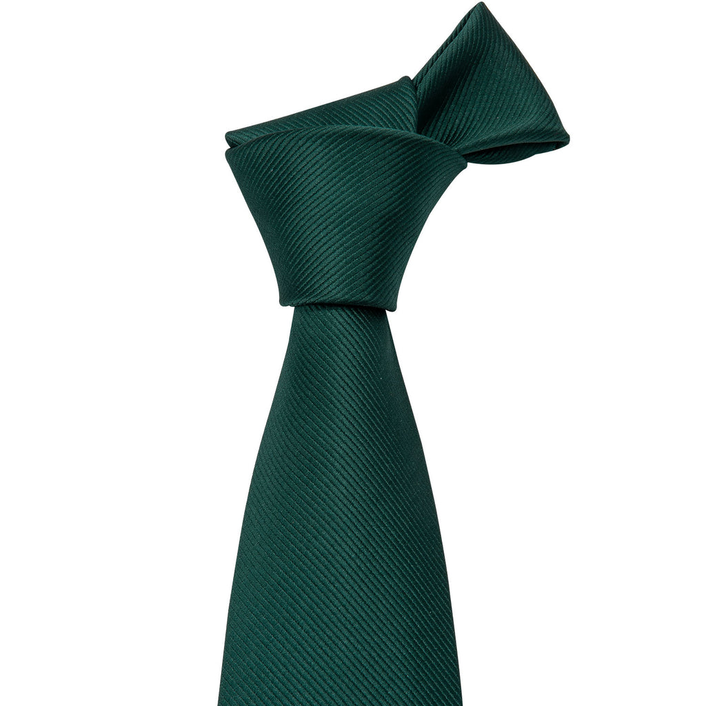 Green Solid Silk Tie Set - GentCrest - View 2