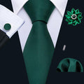 Green Wedding Solid Silk Tie Set - GentCrest