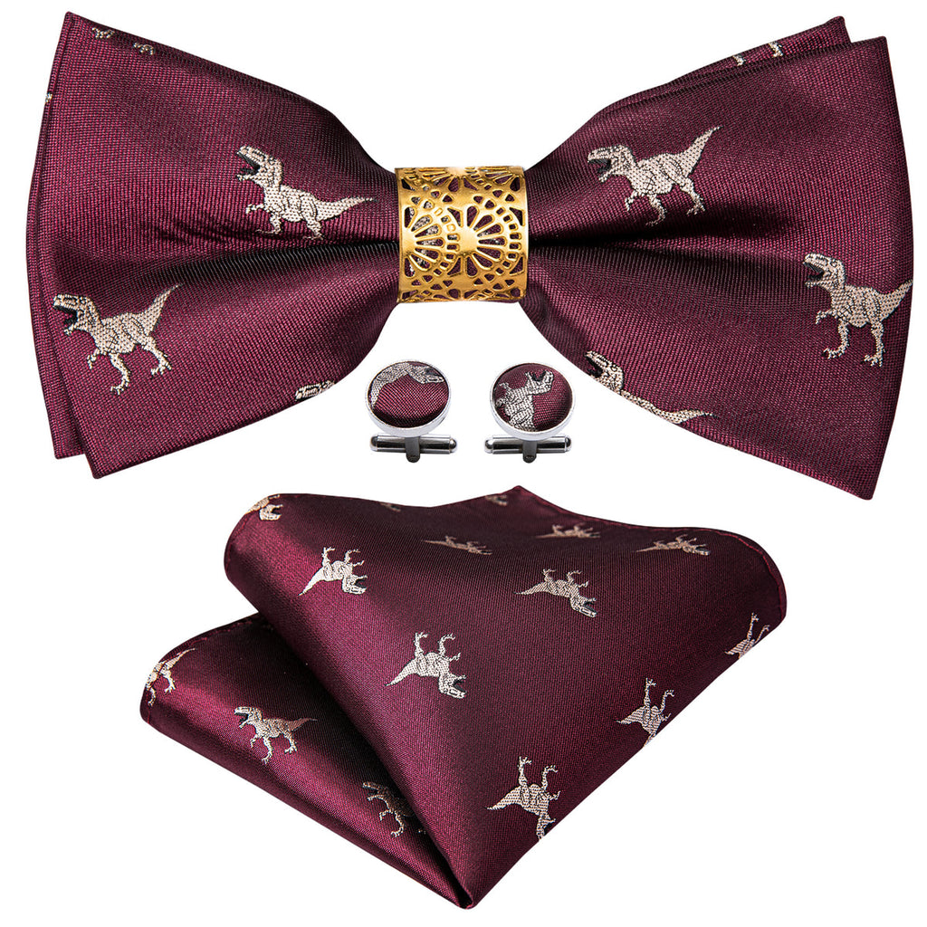 Red Dinosaur Bow Tie Set - GentCrest
