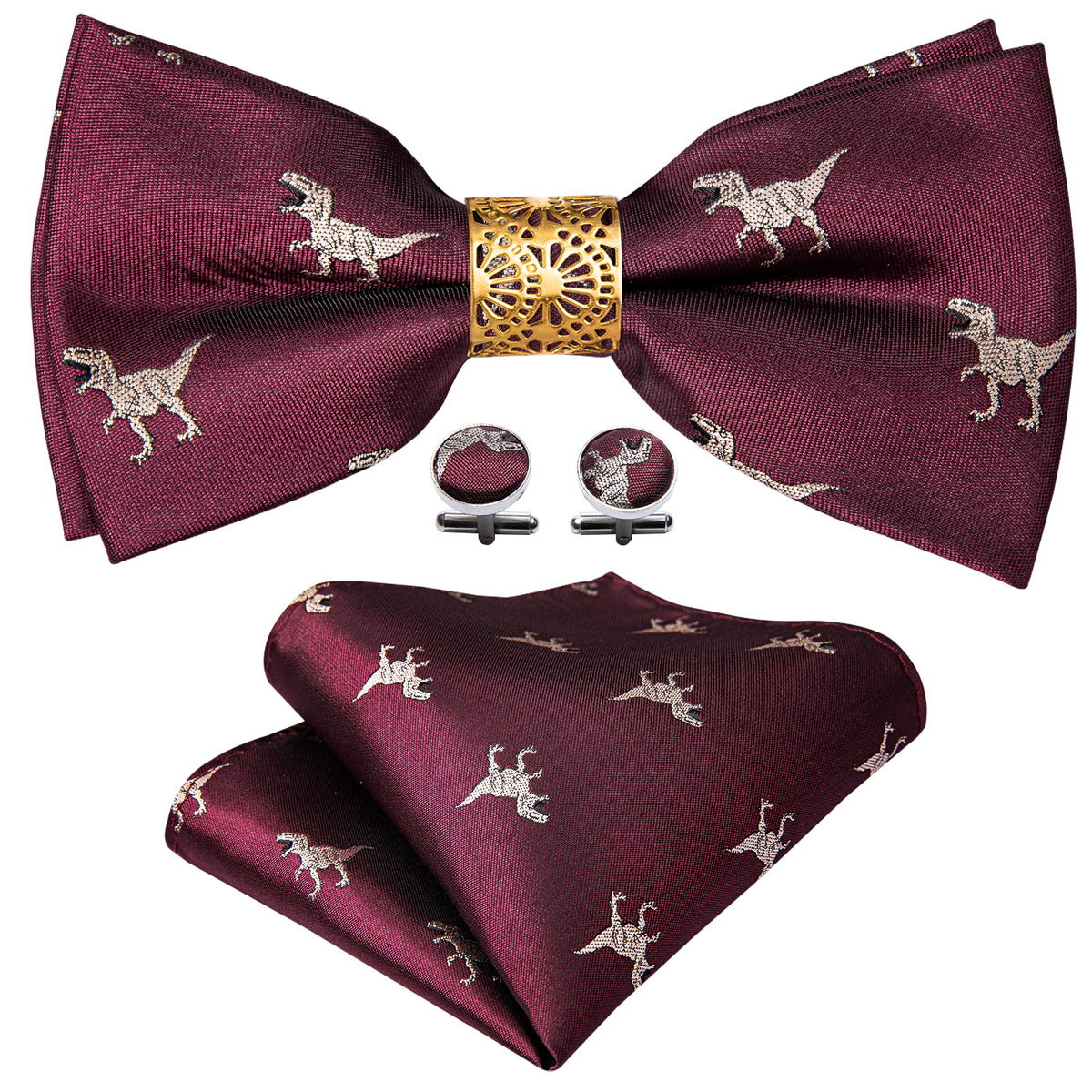 Red Dinosaur Bow Tie Set - GentCrest