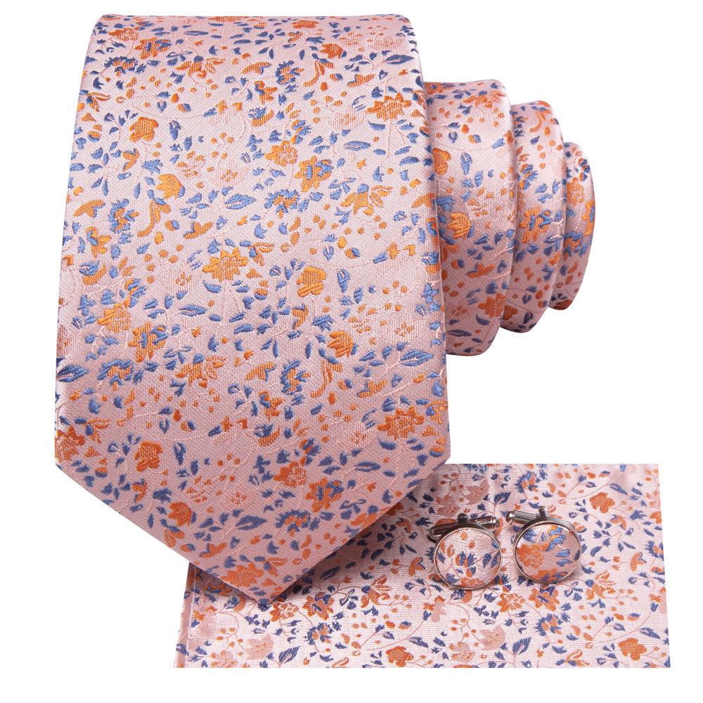 GentCrest Pink Floral Tie Hanky Cufflinks Set - Image 4