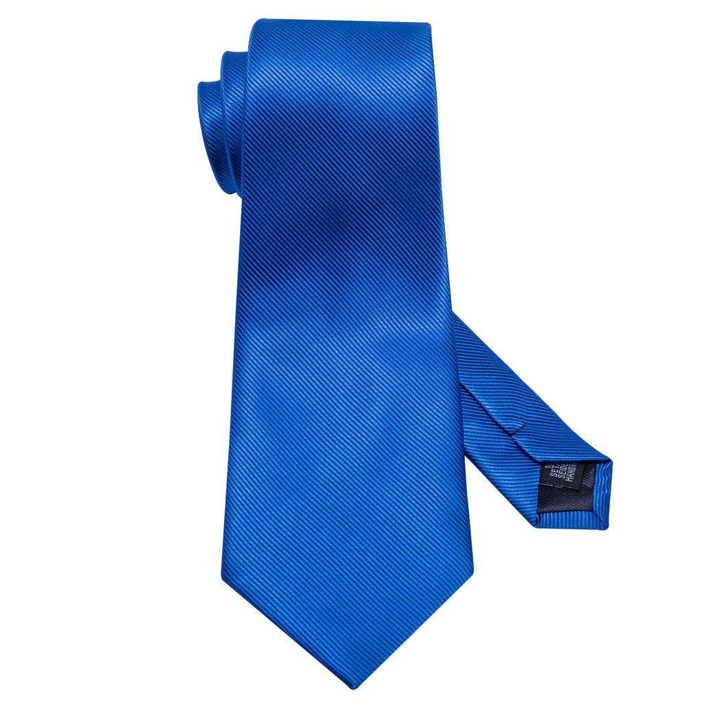 Blue Classic Solid Silk Tie Set - GentCrest - View 2