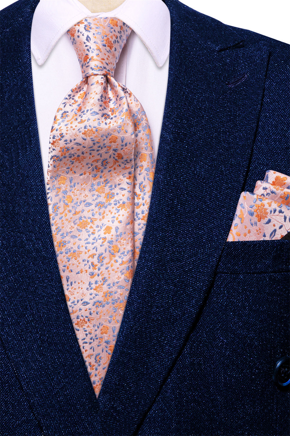 GentCrest Pink Floral Tie Hanky Cufflinks Set - Image 3