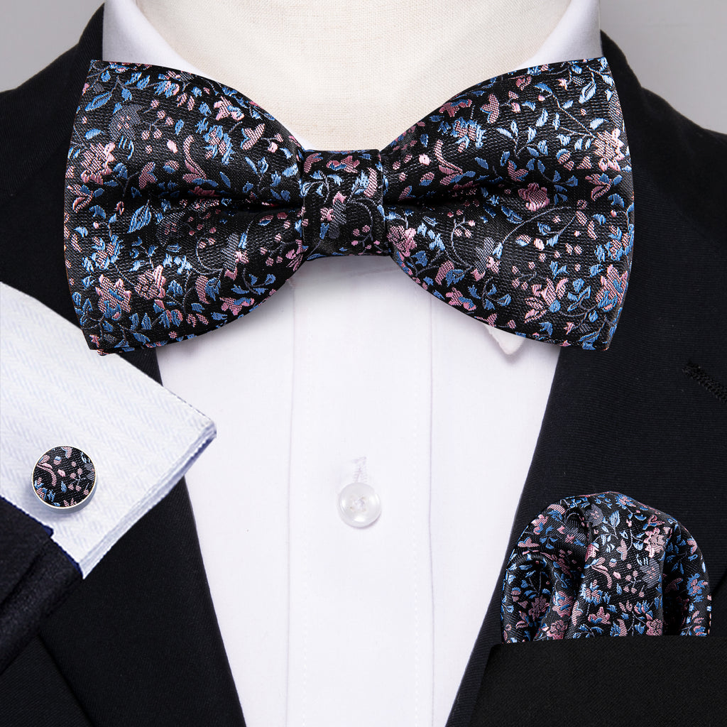 Luxury Floral Paisley Bow Tie Set - GentCrest - View 3
