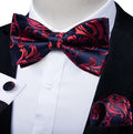 Fashion Silk Bow Tie Set with Pocket Square & Cufflinks - GentCrest