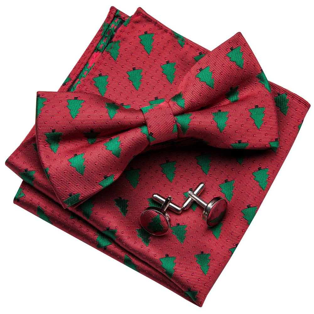 Red Tree Bow Tie Set - GentCrest - View 5