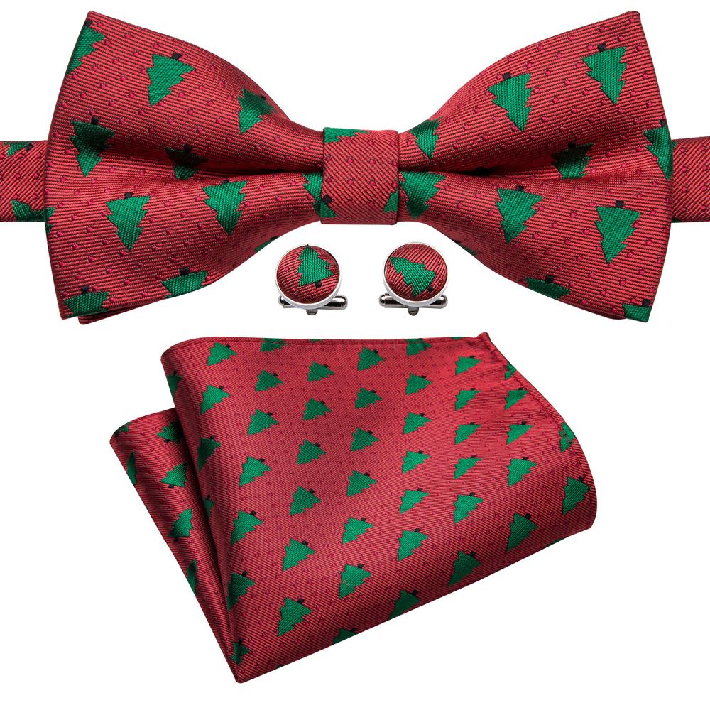 Red Tree Bow Tie Set - GentCrest