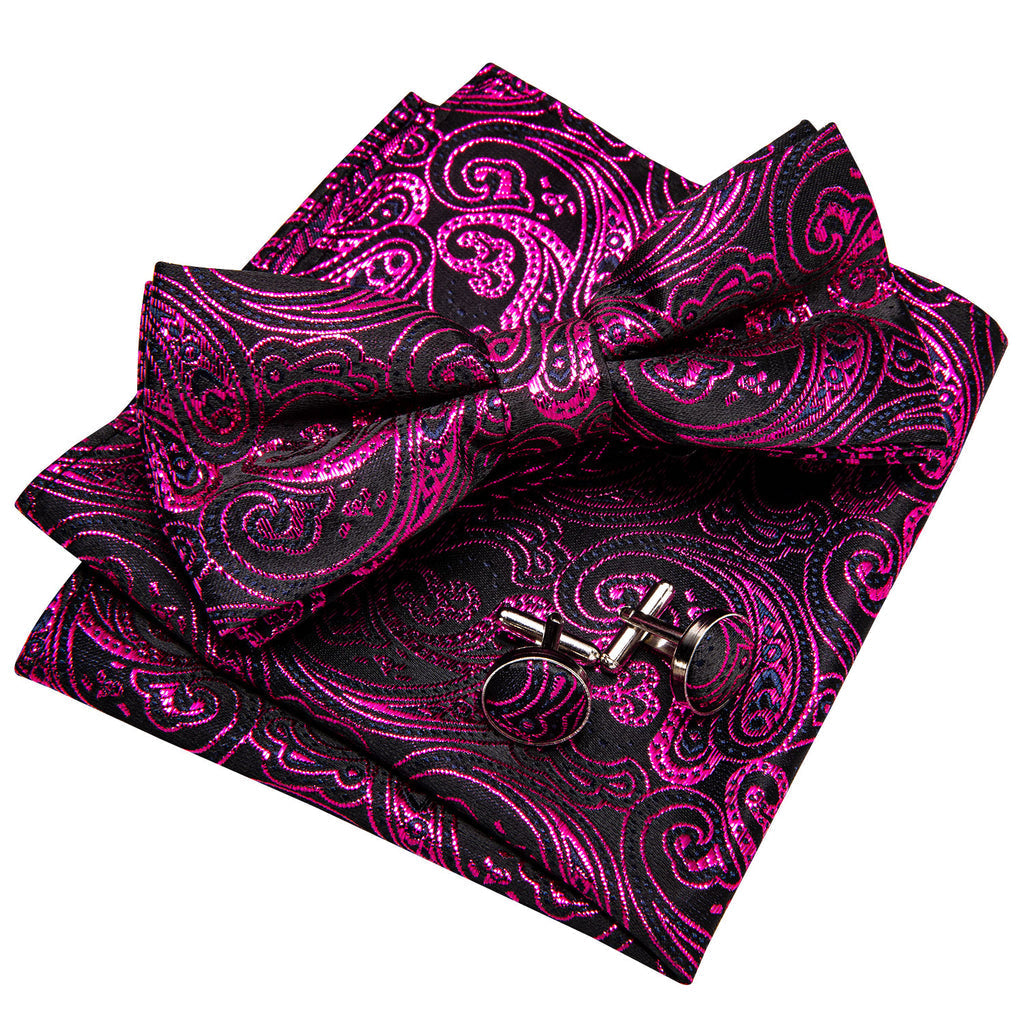 Red Paisley Bow Tie Set - GentCrest - View 2