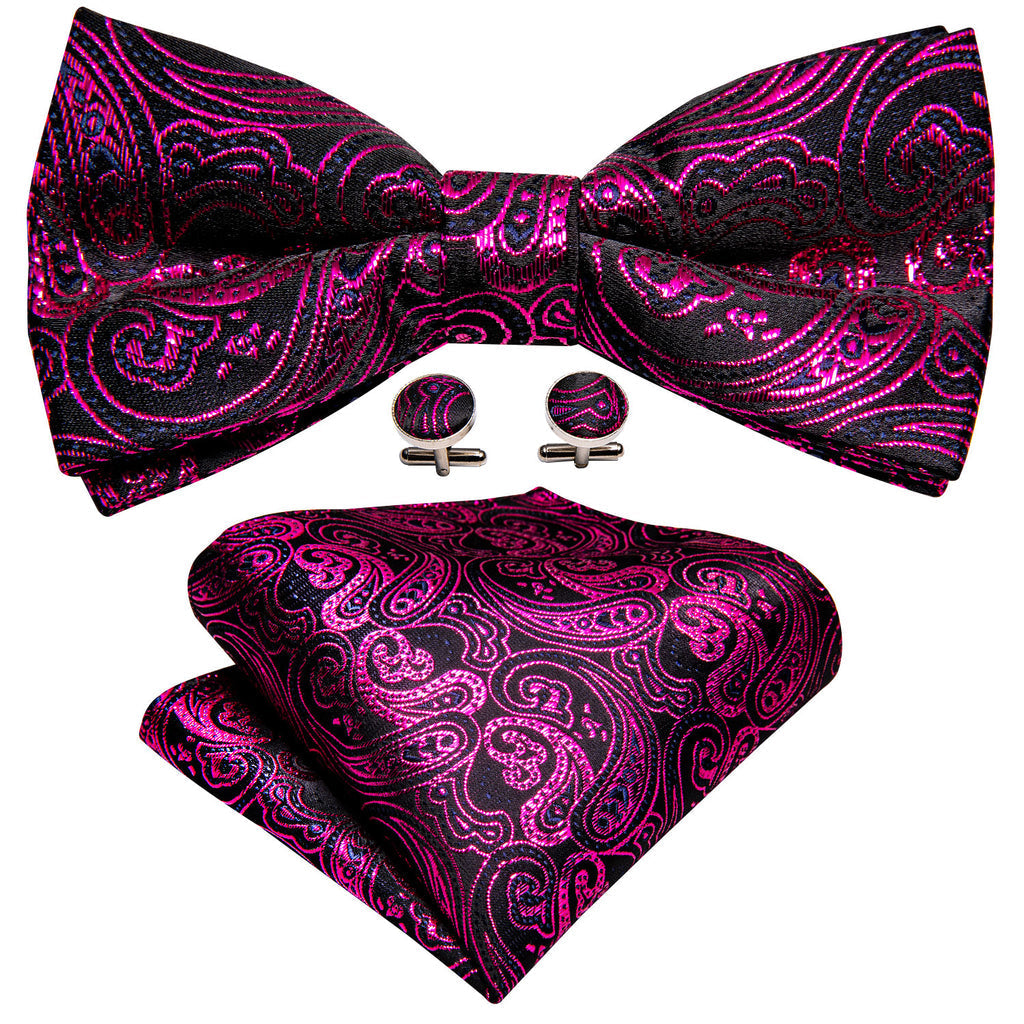 Red Paisley Bow Tie Set - GentCrest - View 3