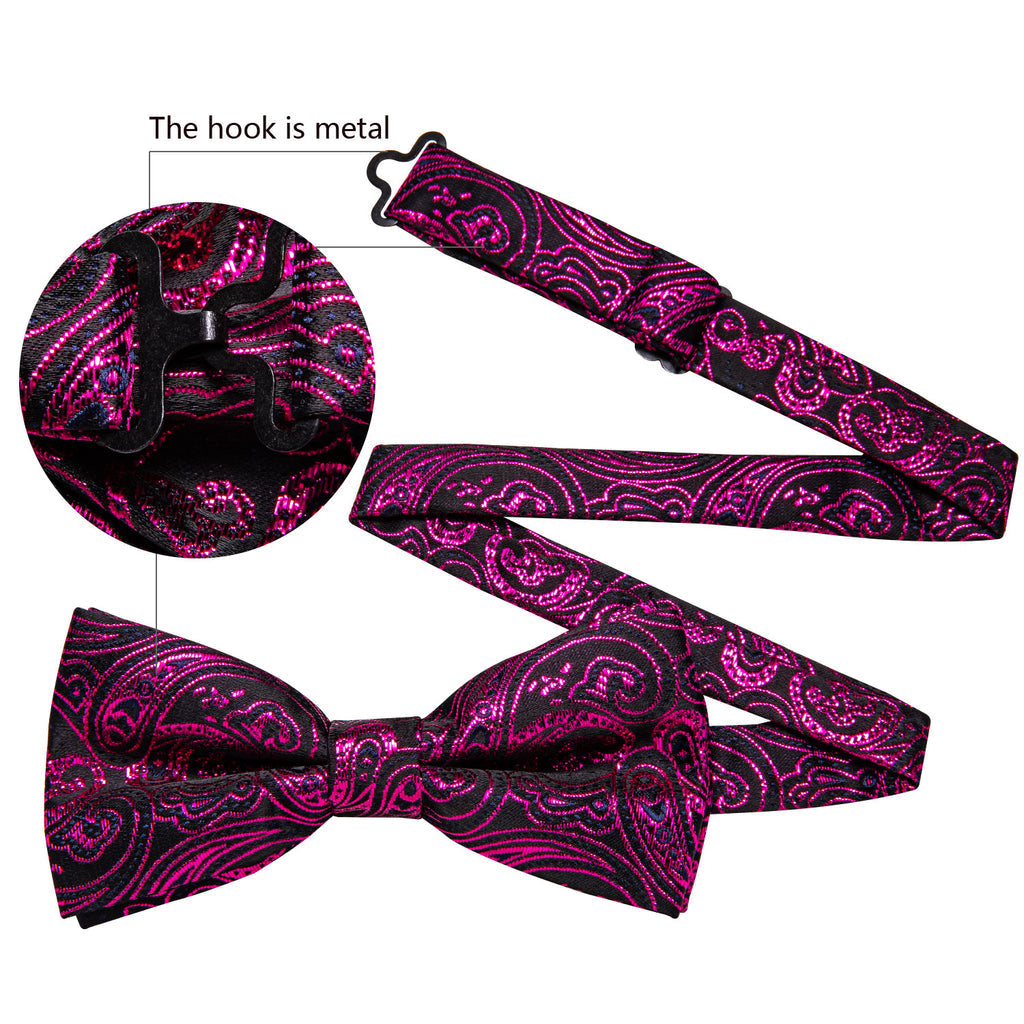 Red Paisley Bow Tie Set - GentCrest - View 6