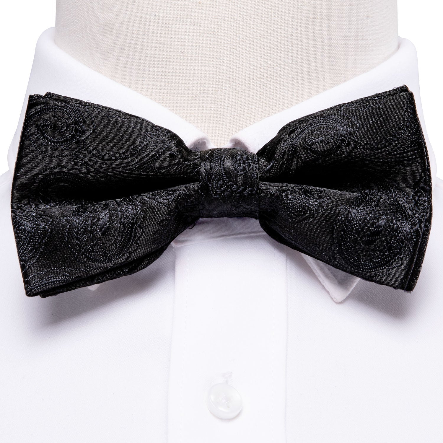 GentCrest Black Paisley Bowtie Set - Image 1