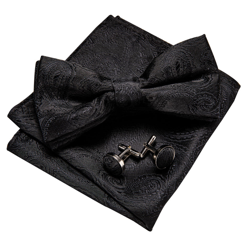 GentCrest Black Paisley Bowtie Set - Image 3