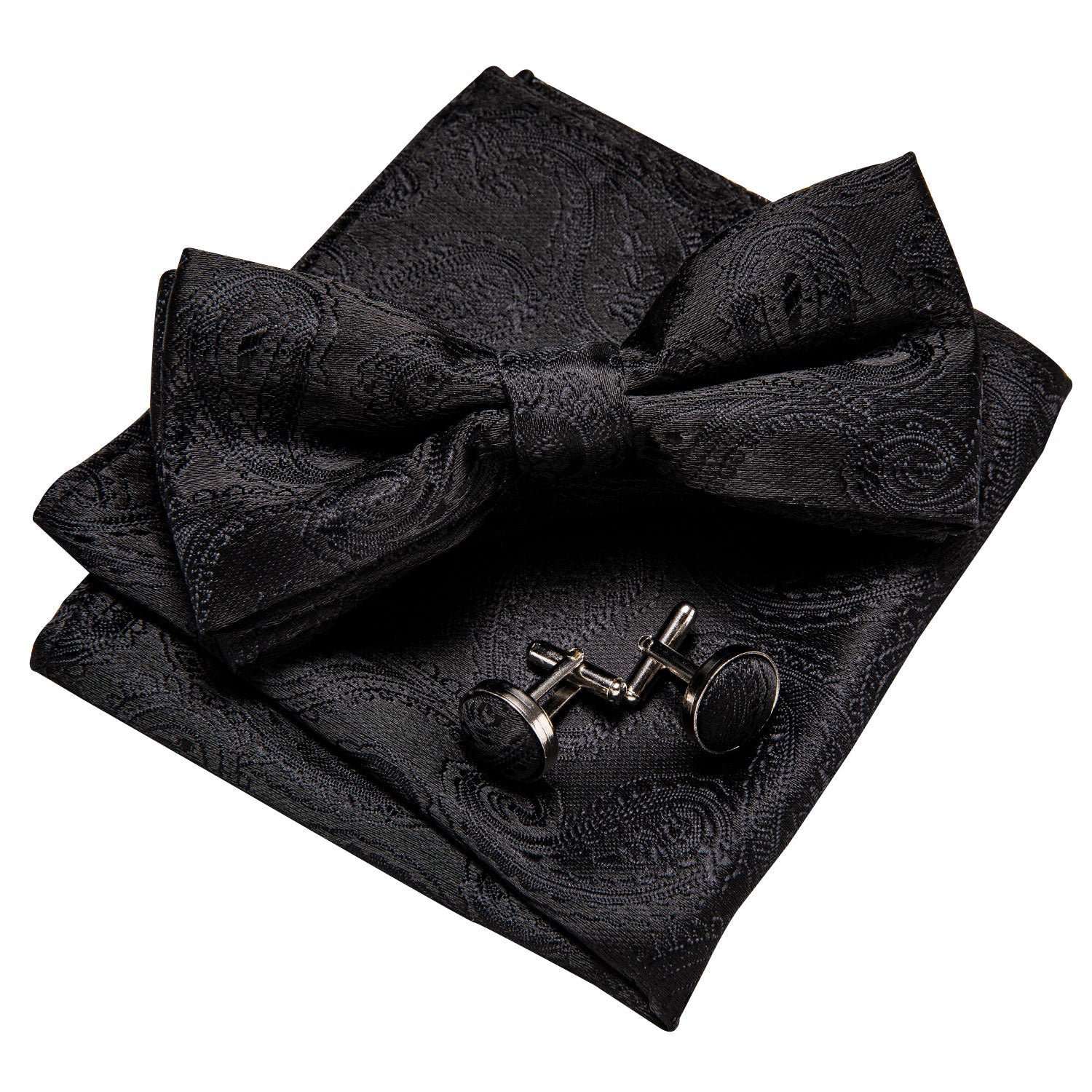 GentCrest Black Paisley Bowtie Set - Image 3