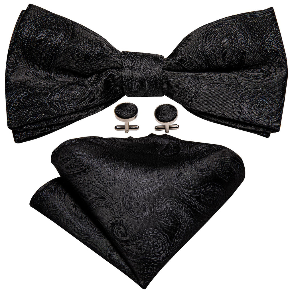 GentCrest Black Paisley Bowtie Set - Image 2