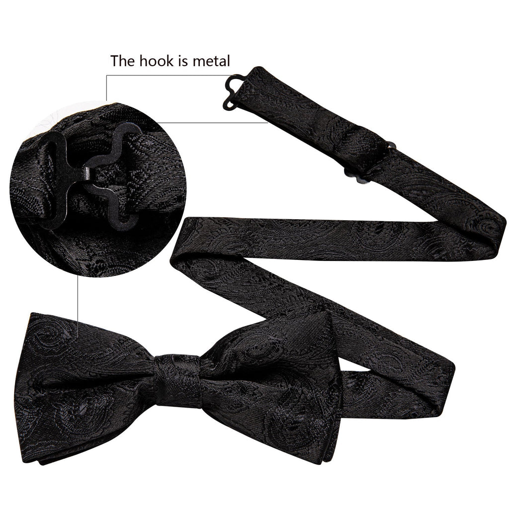 GentCrest Black Paisley Bowtie Set - Image 6