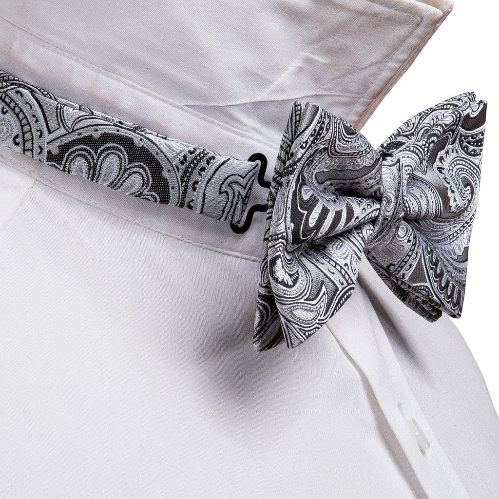 GentCrest Grey Paisley Bowtie Set - Image 7