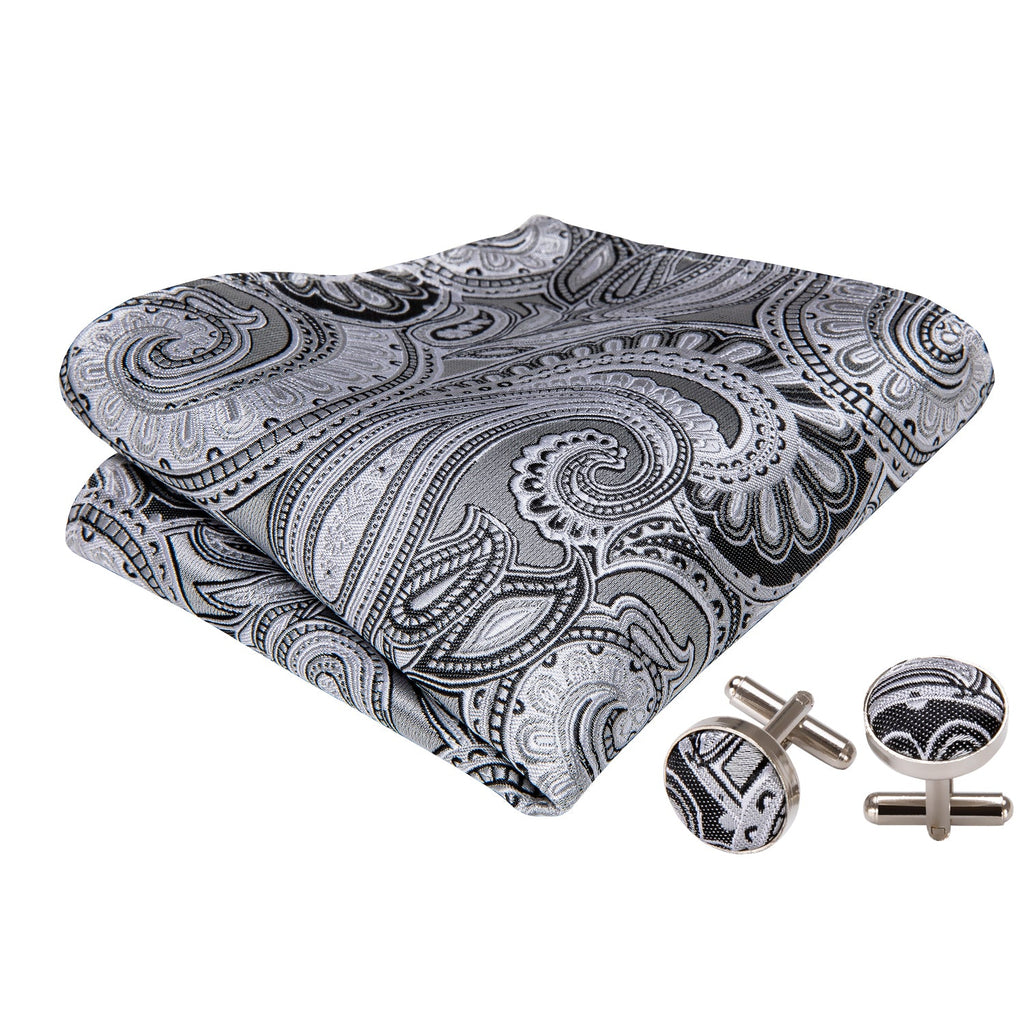 GentCrest Grey Paisley Bowtie Set - Image 3