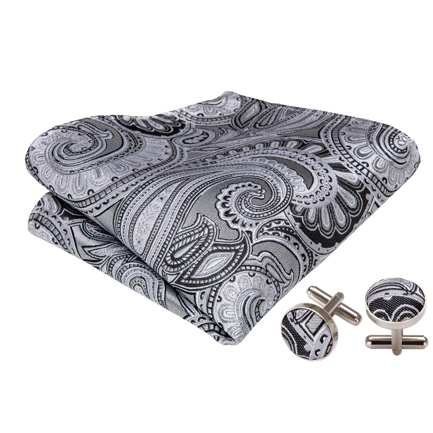 GentCrest Grey Paisley Bowtie Set - Image 3