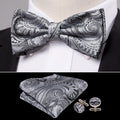 GentCrest Grey Paisley Bowtie Set - Image 1