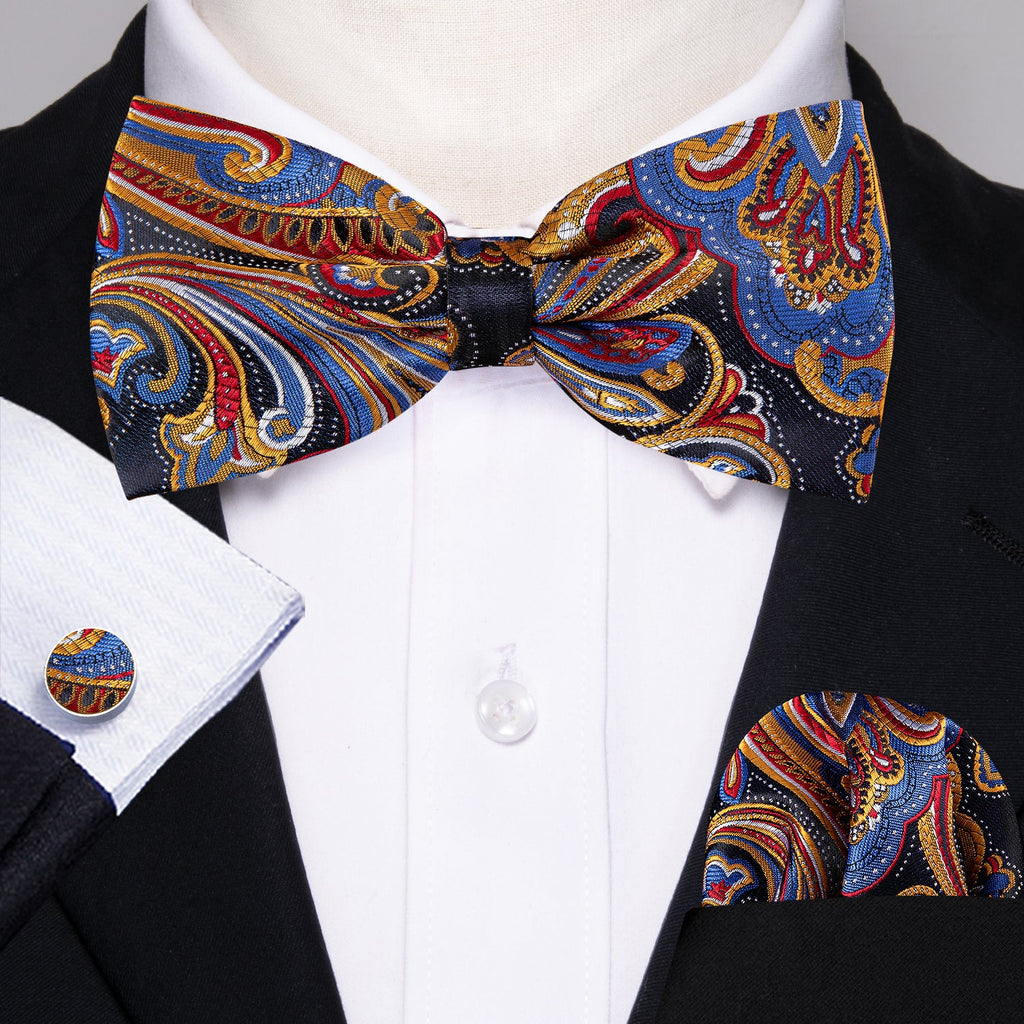 GentCrest Blue Paisley Bowtie Set - Image 3